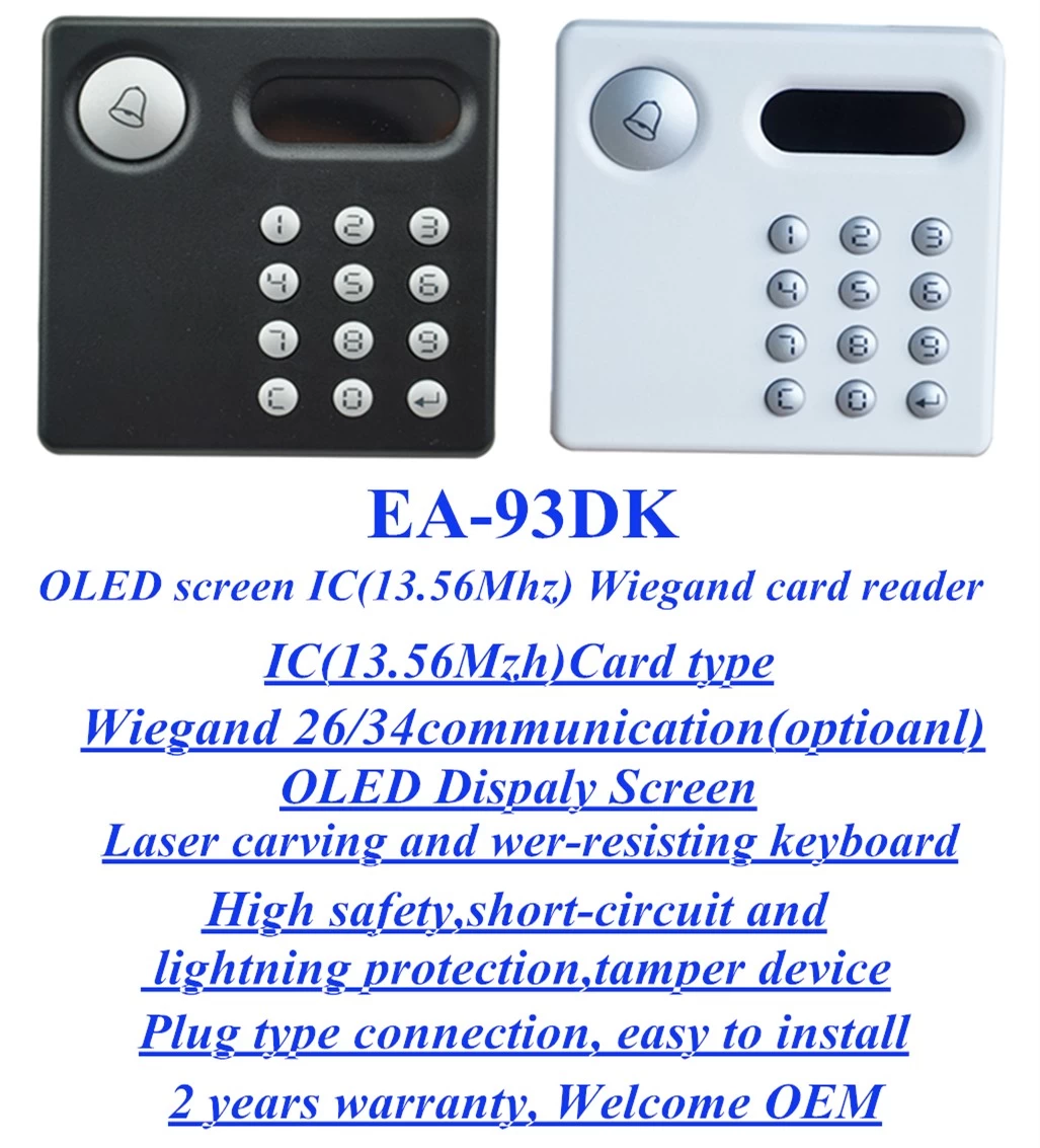OLED Screen IC(13.56Mhz) Access control card reader EA-93DK
