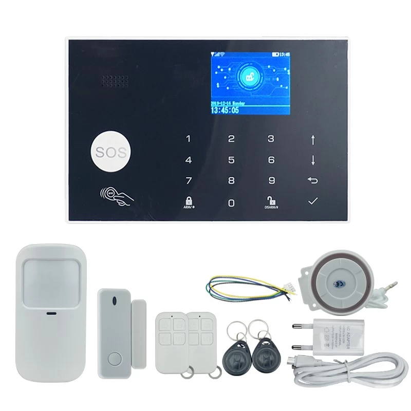 Inalámbrico WIFI + GSM + Tuya APP multi-lang alarma de robo de casa  inteligente