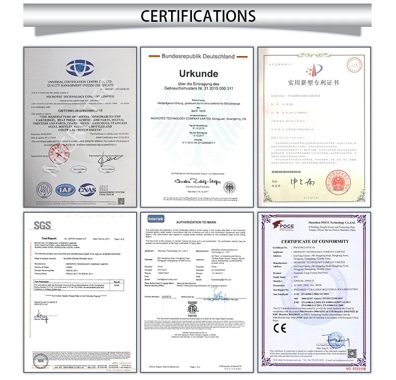 Chine Certifications fabricant