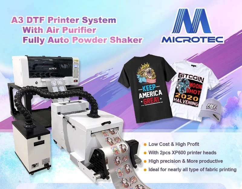 A3 DTF Printers with Dual XP600 Printhead A3 DTF Printer Direct to