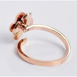 14K rose gold camellia women flower titanium bangles bracelets