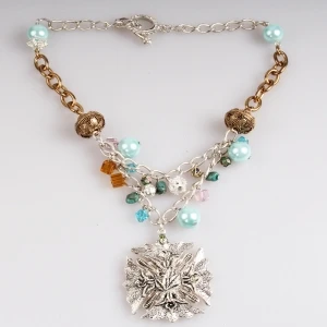 2014 fashion bead animal pendant choker necklace N90403