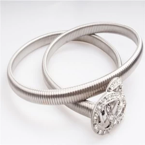Cina 2014 new fashion woman silver stretch rhinestone fancy belt BT60002 produttore