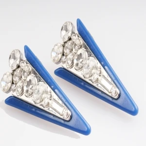 2014 rhinestone women fashion triangle shaped clip on earrings