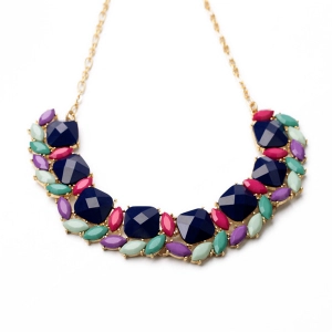2014 wholesale fashion acrylic bead jewelry bib necklace STN012
