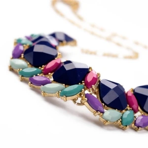 2014 wholesale fashion acrylic bead jewelry bib necklace STN012