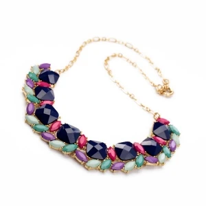 2014 wholesale fashion acrylic bead jewelry bib necklace STN012