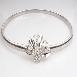 2014 women bride silver rhinestone metal waist belt BT60016