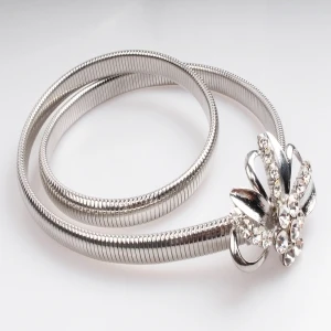 2014 women bride silver rhinestone metal waist belt BT60016