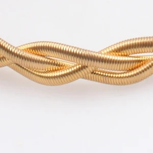 2017 women fashion lady gold chain braided woven elastic belt