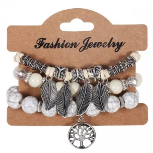 2018 Fashion Vintage Ethnic Elasticity Marble Beads Bracelet Shenzhen Supplier