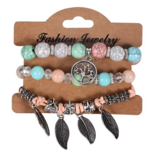 2018 Fashion Vintage Ethnic Elasticity Marble Beads Bracelet Shenzhen Supplier