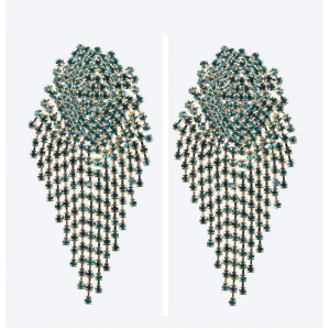 2018 Hot Famous-brand Fashion Bead Tassel Earrings Gold Plated Rhinestone Earrings for women Wedding party Jewelry