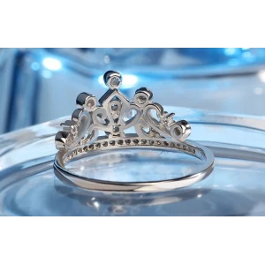 2018 Hot Selling Fashion Princess Tiara Wedding Finger Rings Copper Engagement Ring Sliver 925