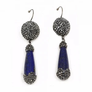 2018 New Design Ladies Navy Blue Natural Stone Fashion Earring Christmas Jewelry Gift