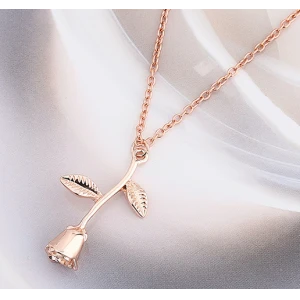 2018 Valentines Gift Fashion Newest Rose Flower Design Gold Necklace Supplier China
