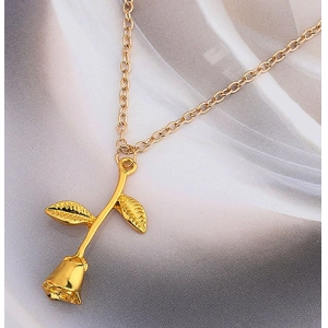 2018 Valentines Gift Fashion Newest Rose Flower Design Gold Necklace Supplier China