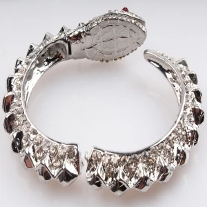 925 italian silver crystal sex snake bangle bracelet B10152