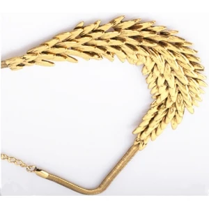 Alloy Metal Feather Wing Hedgehog Necklace