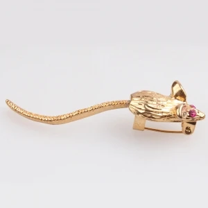 Animal gold men s designs pin mouse wholesale brooch P80013
