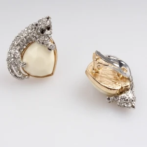 Animal sex with ladies cute heart rhodium earring E30091