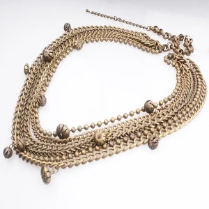 Antique Bronze Chunky Chains Necklace