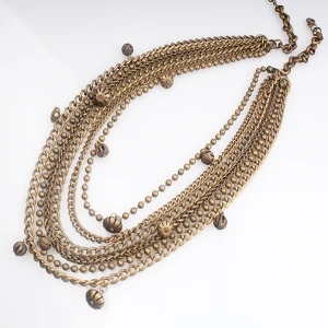 Antique Bronze Chunky Chains Necklace