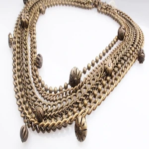 Antique Bronze Chunky Chains Necklace