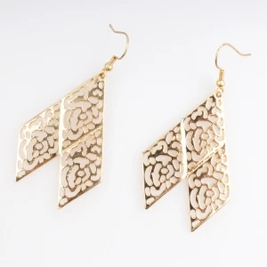 Antique indian gold old model 2014 flower earrings designs E30085