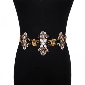 Barlaycs 2018 Wholesale Fashion ohemian Statement sexy crystal waist body chain women