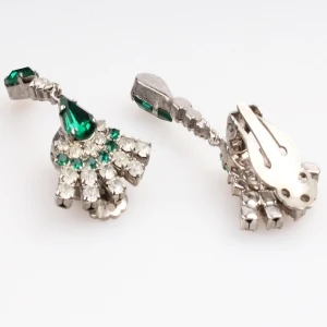 Beautiful teardrop silver filigree crystal earrings designs E30096