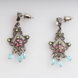 Cheap chinese ladies crystal charm alloy jewelry dangle earring E30093