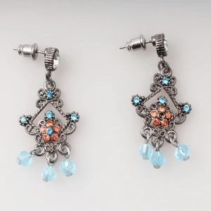 Cheap chinese ladies crystal charm alloy jewelry dangle earring E30093
