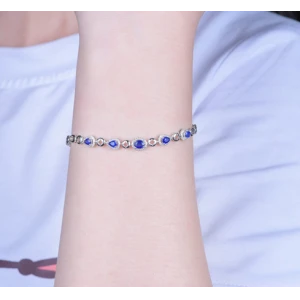 China Manufacturer 18K White Gold Sapphire Diamonds Bracelet for Woman