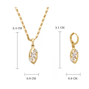China Supplier Custom Bridal 18K Gold Plated Jewelry Sets for Woman