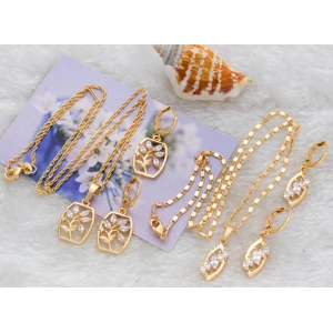 China Supplier Custom Bridal 18K Gold Plated Jewelry Sets for Woman