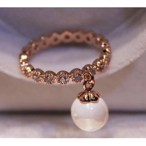 China Supplier Pearl Copper Alloy Rings Design For Women Christmas Gift