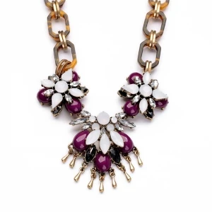 China factory acrylic chains beads shourouk necklace STN011