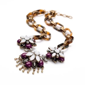 China factory acrylic chains beads shourouk necklace STN011