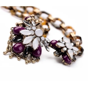 China factory acrylic chains beads shourouk necklace STN011