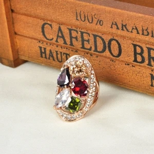 Classic best-selling fashion high-end atmospheric plating 18k gold set finger rings for women