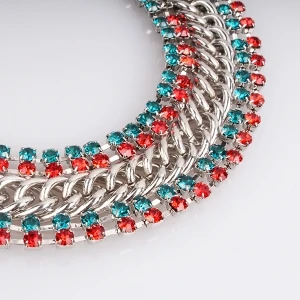 Colorful Diamond Crystal Chain Imitation Platinium Chain Collar