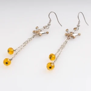 Crystal chandelier egyptian crown shaped chain earrings designs E30099