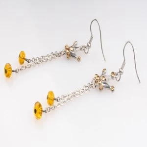 Китай Crystal chandelier egyptian crown shaped chain earrings designs E30099 производителя
