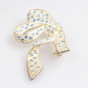 Crystal tie golden brooches wholesale lot fashion brooch P80008