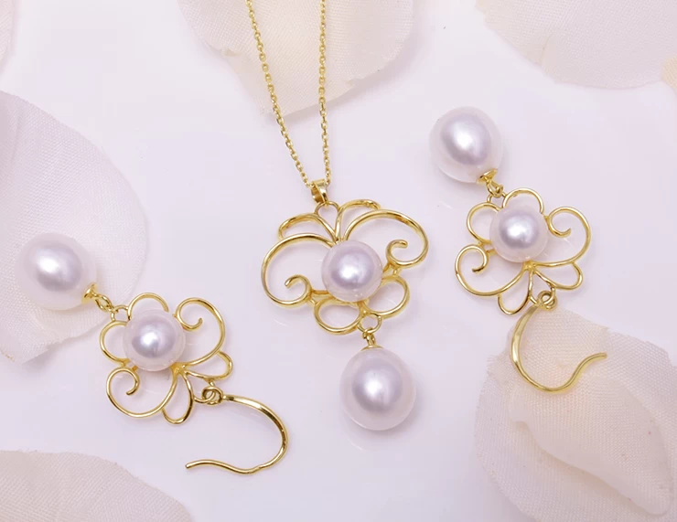 Cina Curtain jewelry manufacturer silver gold plated pearl jewelry sets for woman produttore