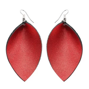 الصين Custom Colorful Faux Leather Leaf or Teardrop Handmade Earrings Manufacturer from China الصانع