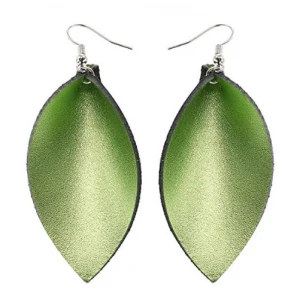 Custom Colorful Faux Leather Leaf or Teardrop Handmade Earrings Manufacturer from China