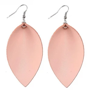 Custom Colorful Faux Leather Leaf or Teardrop Handmade Earrings Manufacturer from China