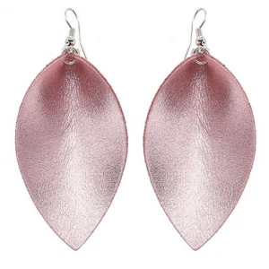 Custom Colorful Faux Leather Leaf or Teardrop Handmade Earrings Manufacturer from China